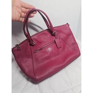 Vtg Coach Bag Prairie Burgundy Pebbled Leather No Strap Satchel Boho